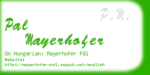pal mayerhofer business card